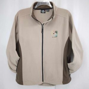Polar Alaska Moose Logo Tan Brown Fleece Zip Up Jacket Men's Size 2X